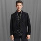 Men’s Stylish Notched Lapel Winter Tweed Jacket with White Duck Down Lining