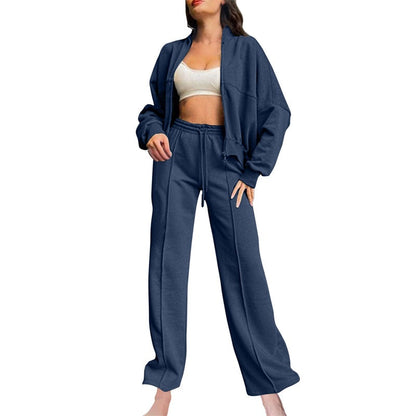 🍂Autumn discount 49%🍂Women's Long Sleeve Zip Coat Drawstring Sweatpants 2-Piece Sets