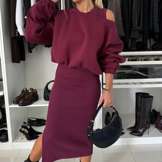 Now enjoy 50% discount🔥Women's Sweatshirt & Sleeveless Dress 2-Piece Set